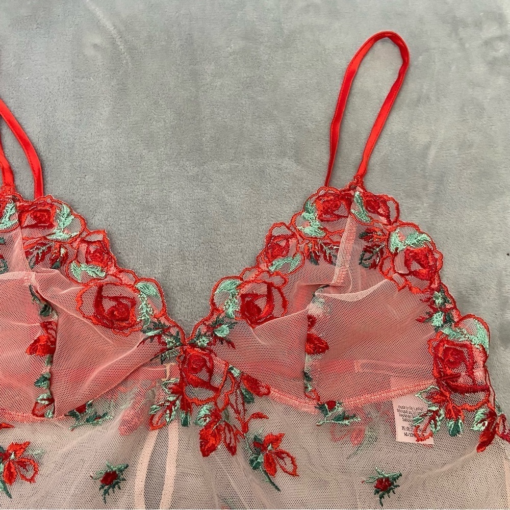 New! Victorias Secret sheer embroidered floral slip lingerie 4524 - Picture 5 of 10